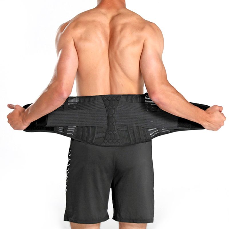Brace Lumbar Back Sports Adjustable Men Anti-skid Breathable Waist Support Belt for Exercise Fiess Cycling Run_voghion.com