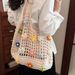 Straw Bag Woven Bag Lazy Crochet Bag For Women Simple Commuter Large Capacity Shoulder Tote Bag_voghion.com