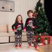Flammhemmender Stoff Neue Kinderkleidung Weihnachtsmütze Buchstabendruck Heimkleidung für Jungen und Mädchen Langarmhose Schwarzer Pyjama_voghion.com