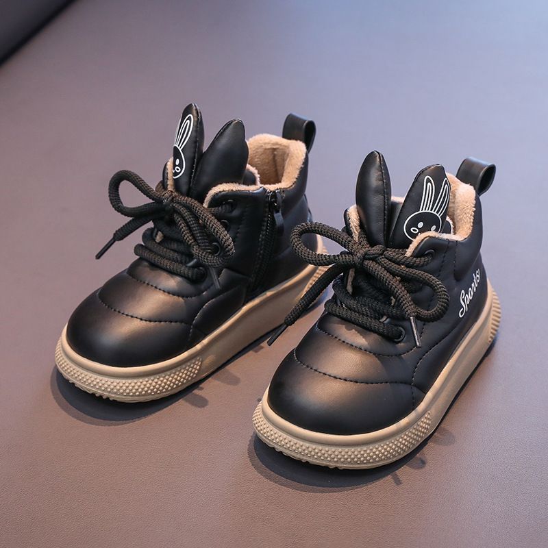 Kinderen fleece thermische casual sportschoenen Jongens en meisjes konijnenoren casual schoenen_voghion.com