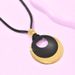 1 Collana con pendente a cerchio color nero e oro, versatile gioiello di alta gamma, catena per maglione autunnale e invernale_voghion.com