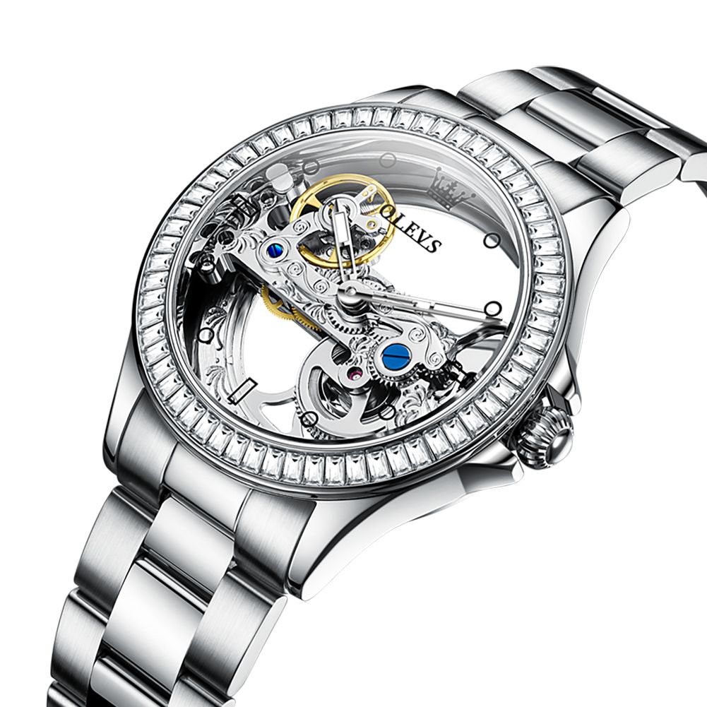 OLEVS Fashion Creative Hollow Design Watch Women Top Brand Luxury Automatic Mechanical Waterproof Women's Watches Reloj Mujer_voghion.com