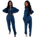 Dameskleding 6969 Fashion Slim Fit Elastische Small Foot Washed Denim Jumpsuit Jumpsuit_voghion.com