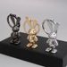 Metal Rabbit Keychain Car Keychain Couple Pendant Mobile Phone Rabbit Year Exclusive Bag Pendant_voghion.com