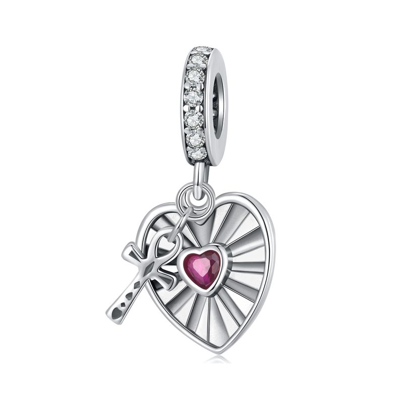 Ciondolo a forma di croce a forma di cuore in argento sterling, SCC2974_voghion.com