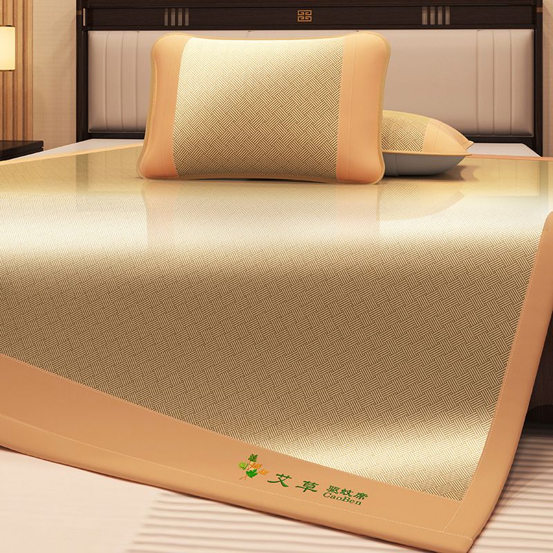Cooling Bamboo Mat With Natural Mugwort Infusion - Breathable & Machine Washable Summer Bedding For Dorm, Soft & Prickle-Free, Foldable Design​_voghion.com