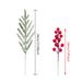 15 branches artificielles de pin de Norfolk avec tiges à baies rouges pour décorations de sapin de Noël, vases et guirlandes à faire soi-même_voghion.com
