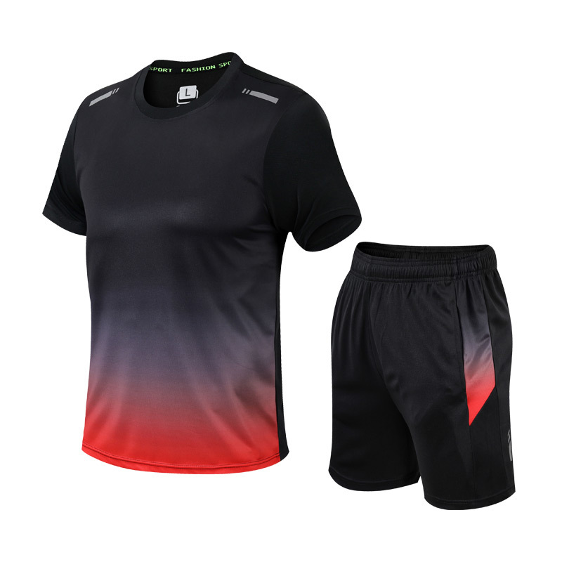 Quick-Dry Suit Summer Short Sleeve Shorts Two-Piece Set Current Batch Men's Sports Track And Field Running Clothing_voghion.com