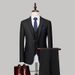 CT Men's Business Casual Wedding Solid Color Slim Fit Two-Button Professional Formal Small Suit Three-Piece Set_voghion.com