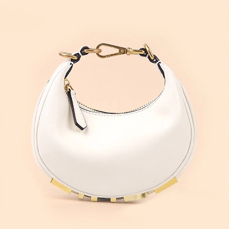 Summer Design Shoulder Bag Half Moon Letter Armpit Tote New Top Quality Brand Genuine Leather Clutch Handbags_voghion.com