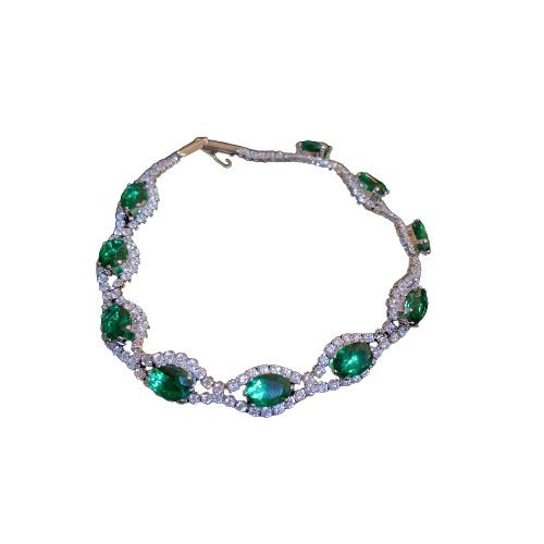 Emerald Green Diamond-Studded Clasp Niche Design Bracelet Light Luxury High-End Sense Temperament Jewelry For Women_voghion.com