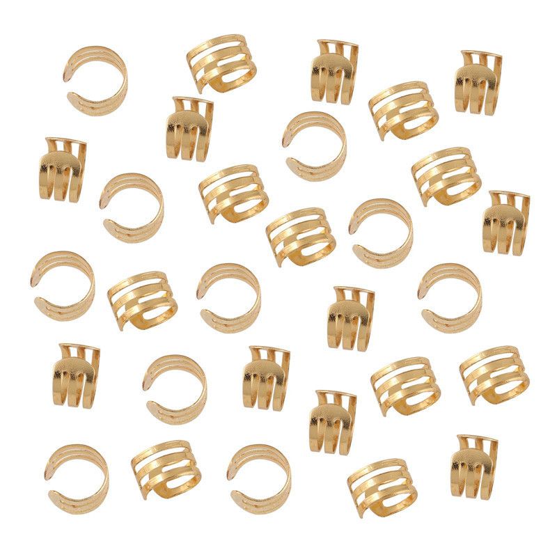 European & American Dreadlock Alloy Hair Accessories, Celtic Ethnic Style Spiral Electroplated Hair Clips, Wig & Braid Jewelry Set_voghion.com