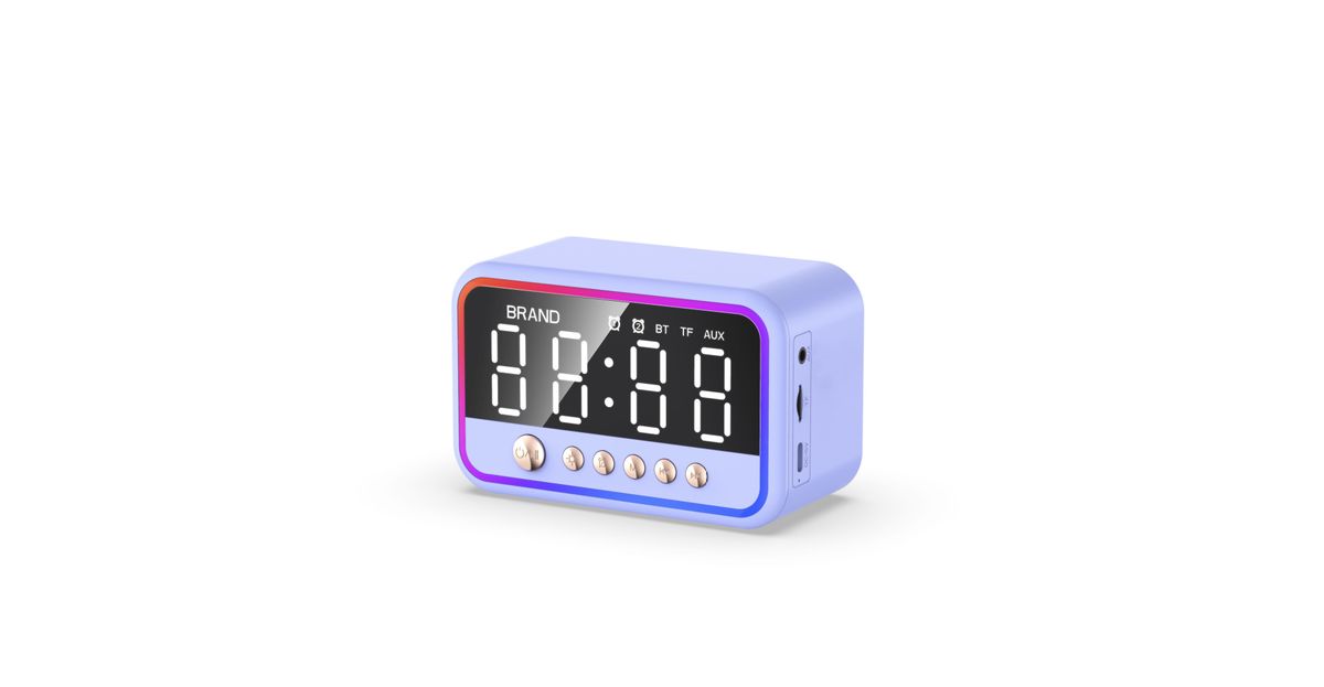 RGB Bluetooth Speaker With Mirror Clock & Dual Alarms - Portable Karaoke Speaker For Home & Travel_voghion.com