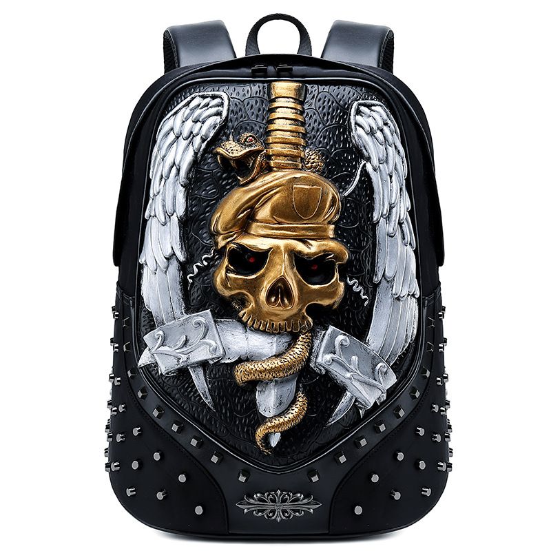 Modischer, diebstahlsicherer, multifunktionaler PU-Rucksack, Computer-Reisetasche, stereoskopischer 3D-Studentenrucksack_voghion.com