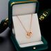 New rose gold single diamond double ring necklace female clavicle chain Tiktok net red same titanium steel pendant_voghion.com