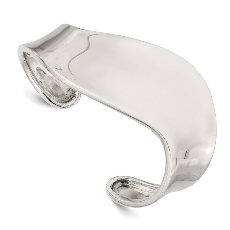 Sterling Silver Wave Cuff Bangle_voghion.com