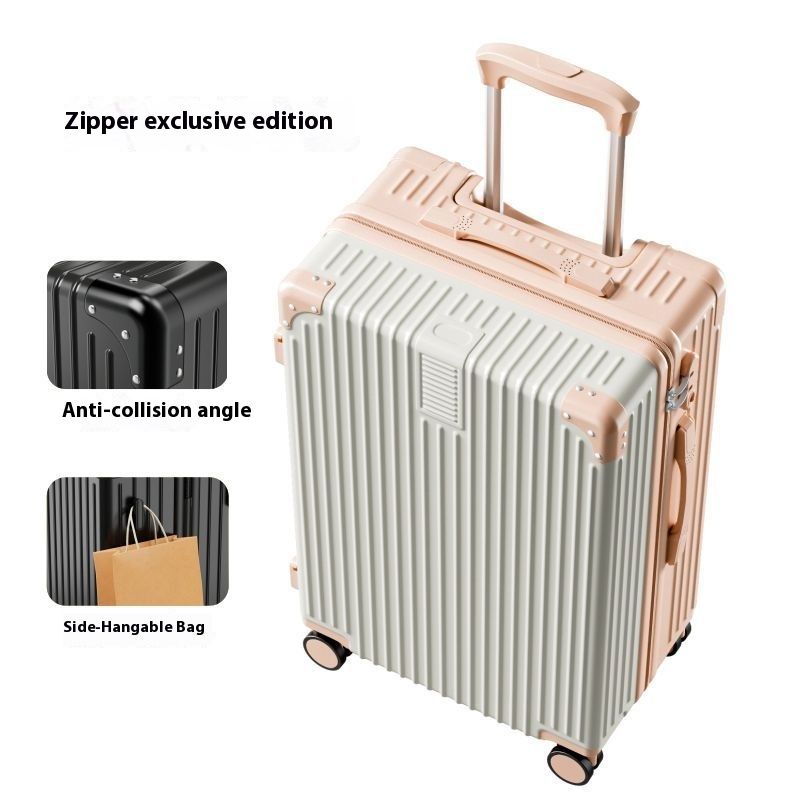 New vintage luggage Female universal wheel trolley case Student durable Combination case Travel Male case Large capacity 24_voghion.com