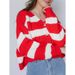 Trendy 3D Striped V-Neck Oversized Knit Cardigan – Long Sleeve Open Front Sweater For Women_voghion.com