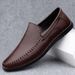 2025 Summer Business Casual Men Genuine Leather Breathable Slip-On Top Layer Cowhide Men's Shoes_voghion.com