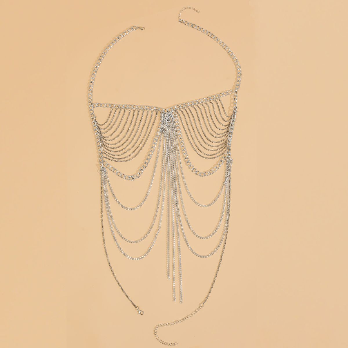 European And American Chest Ornaments Cross Border Chest Chain New Multi Layer Alloy Chain Bra Accessories Exaggerated Gold Holiday Style Body Chain_voghion.com