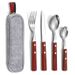 Outdoor Tableware 304 Stainless Steel Log Handle Steak Western Food Knife Fork Spoon Gift_voghion.com
