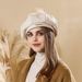 Unisex Autumn and winter woolen metal standard Beret hat octagon for women with large head around the face of the hour art painter's hat_voghion.com