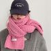 Sciarpa calda rosa ispessita coreana, lavorata a maglia in lana nuova, inverno 2025, carina sciarpa_voghion.com