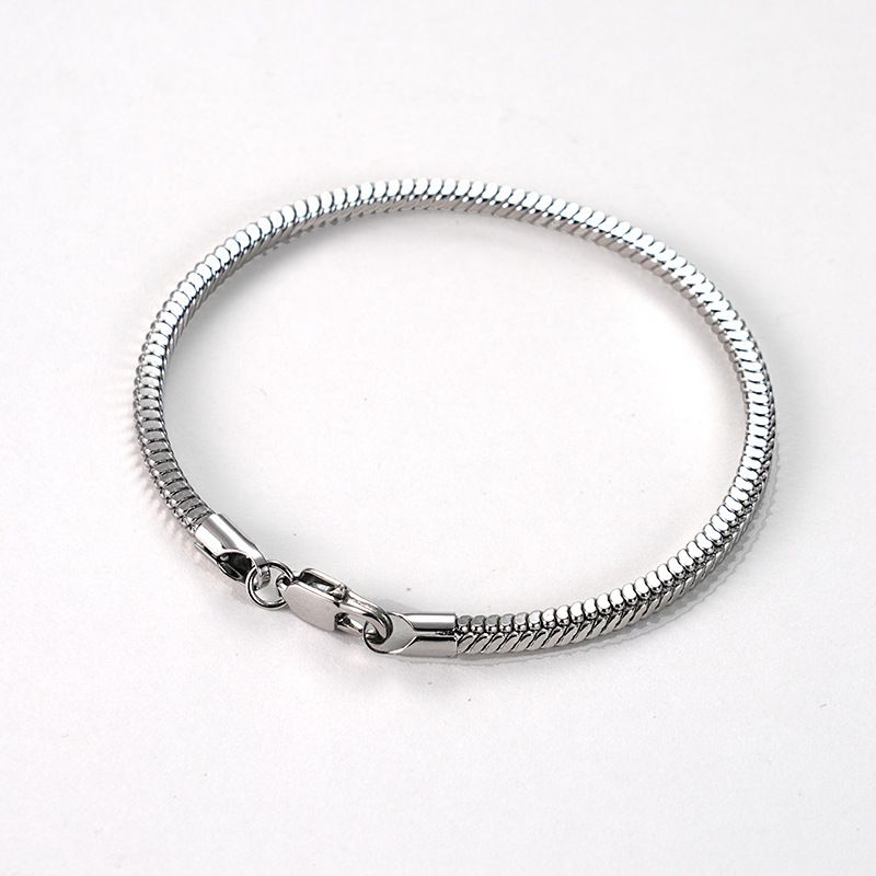 Let luksus rustfrit stål firkantet slange armbånd titanium stål firkantet slange knogle kæde personlighed trend smykker_voghion.com