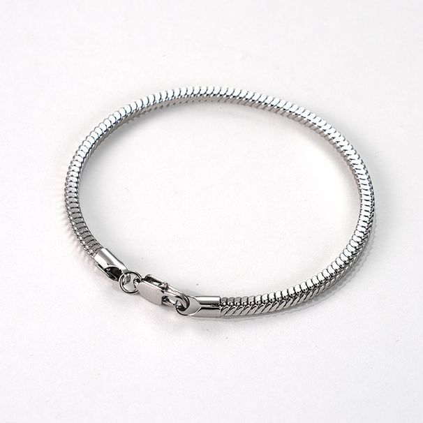 Let luksus rustfrit stål firkantet slange armbånd titanium stål firkantet slange knogle kæde personlighed trend smykker_voghion.com