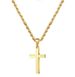Men's Jewelry Double Layer Cross Necklace Titanium Steel Hip Hop Stacking Jewelry With Twisted Chain_voghion.com