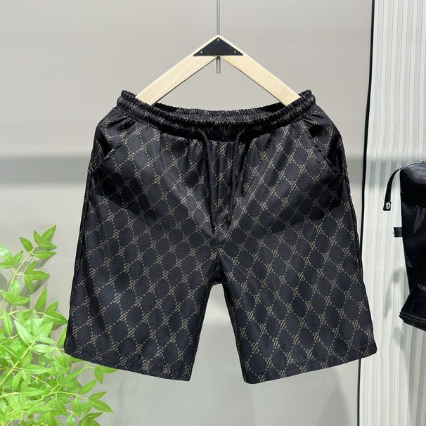 Eisseiden-Shorts für Herren, Sommer, dünne, schnelltrocknende Freizeithose, trendige Home-Shorts für Herren, Oberbekleidung, Strandhose_voghion.com
