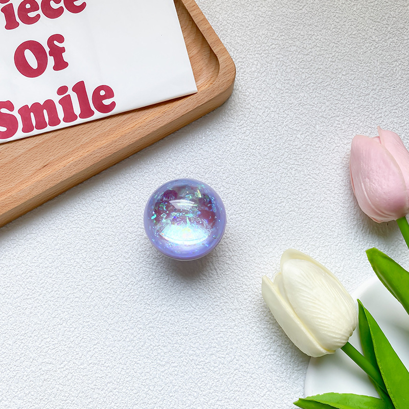 Instagram Style Adhesive Laser Fragment Crystal Ball Phone Holder With Retractable Airbags On The Back For Stability And_voghion.com