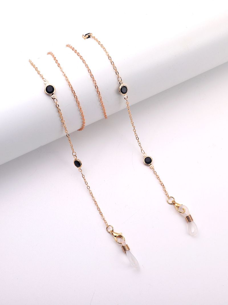 Gold-schwarze Glasmaskenkette, rutschfestes Brillenband_voghion.com