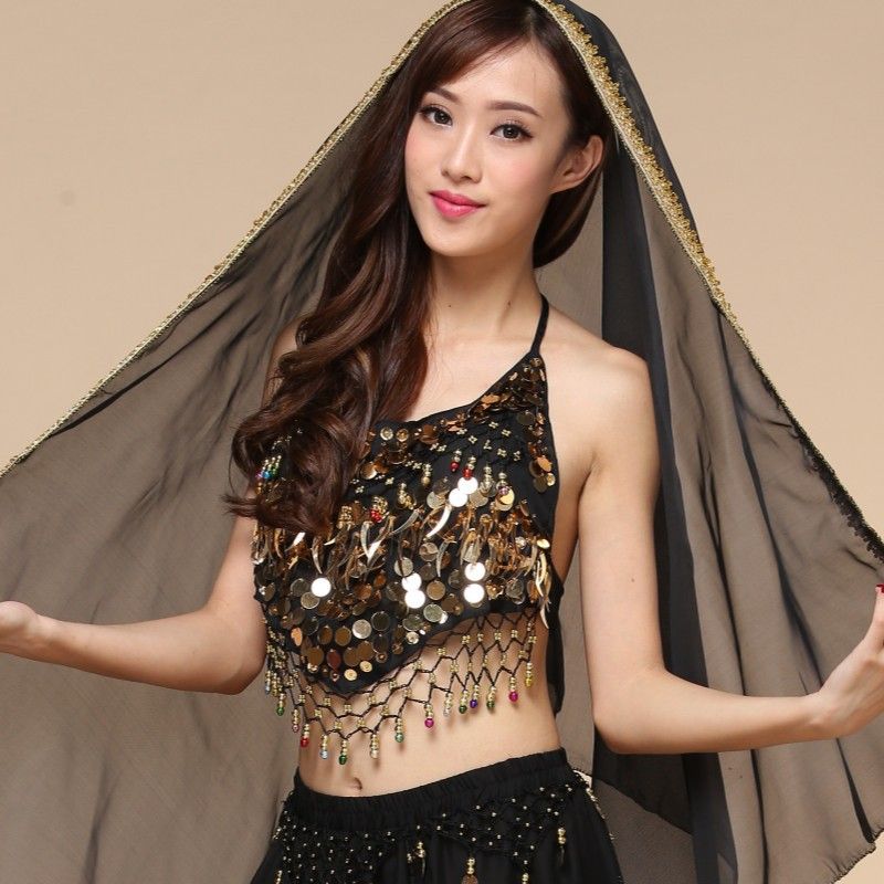 Erwachsene Bauch Bühne Ethnische Xinjiang Indische Tanz Leistung Kostüm Gürtelrose Chili BH Top_voghion.com