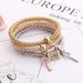 3-piece Key Lock Set Men's Elastic Bracelet Alloy Crystal Inlaid Fashion Popcorn Jewelry_voghion.com