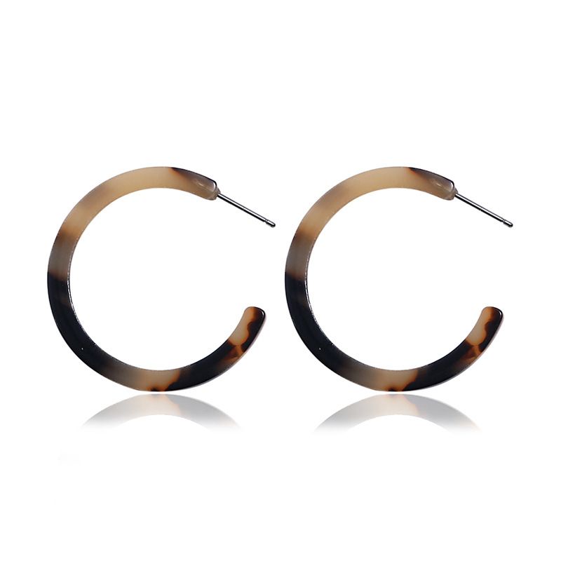 Orecchini a forma di C con stampa leopardata, semplici, creativi e geometrici, in acetato acrilico_voghion.com