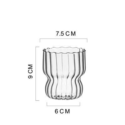 Ins Cute Style High-End-Milchsaft Nische Gestreifter Frühstückskaffee Kaltgetränkebecher_voghion.com