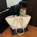 Women's Stylish Large Capacity Tote Bag For Everyday Use - Soft PU Leather With Magnetic Closure, Wrinkle & Stitching Details_voghion.com