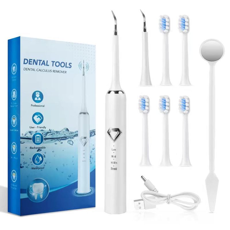 Un nou produs de curățare dentară electric, îngrijire orală 6 în 1 de uz casnic, îndepărtarea petelor de tartru și dispozitiv de albire a dinților_voghion.com