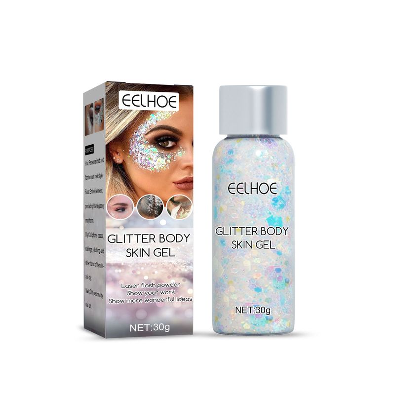 sequin gel Beautiful set makeup fish scale sequin gel glitter stage performance eye shadow makeup props_voghion.com