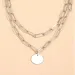 Ready Stock Vintage Runde Form Multilayer Halskette für Frauen Europa Mode-Accessoires Schlüsselbein Ketten Choker Ästhetische Geschenke_voghion.com