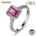 Tancise Sterling Sølv Emerald Cut Moissanite Ædelsten Bryllupsforlovelsesring til Kvinder Fine Smykker Gaver_voghion.com