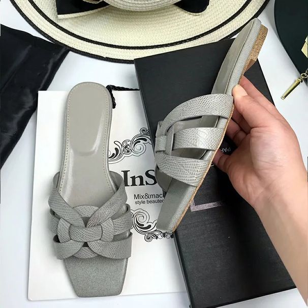 Slides Women's L Head Leather Classic One Word Cool Slippers High Quality_voghion.com