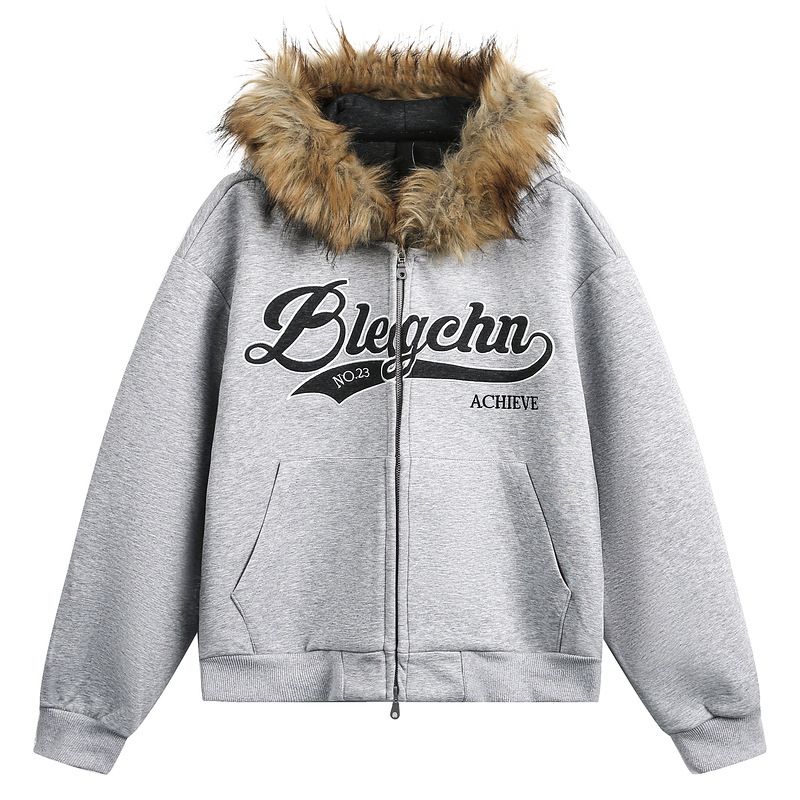 Herrenbekleidung, Vintage, schweres, besticktes Kapuzen-Sweatshirt für Männer und Frauen – Übergroßer Unisex-Pullover mit Schriftzug-Design (Schwarz, Grau)​_voghion.com
