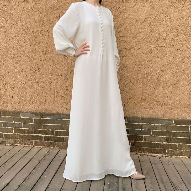 Jupe longue élégante en mousseline de soie, mode musulmane de Dubaï_voghion.com