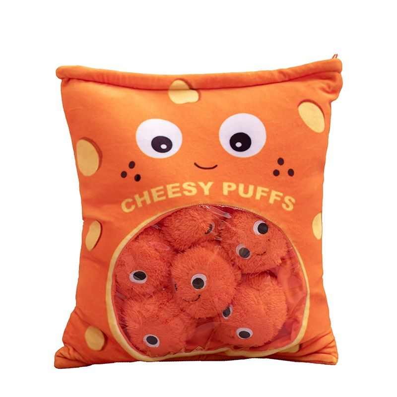 Cuscino di peluche a forma di cuore con snack di fagioli solubili e borsa piena di peluche a forma di biscotto Qi di pipistrello_voghion.com