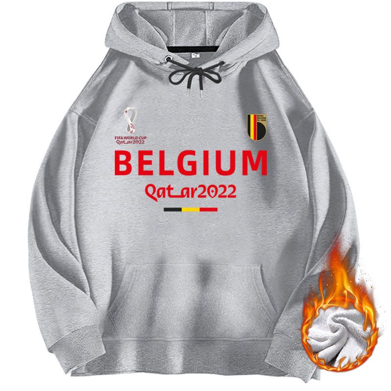 2022 FIFA World Cup Belgien Team Fußball Kapuzenpullover mit Samt Herbst/Winter Loose Fashion Label_voghion.com
