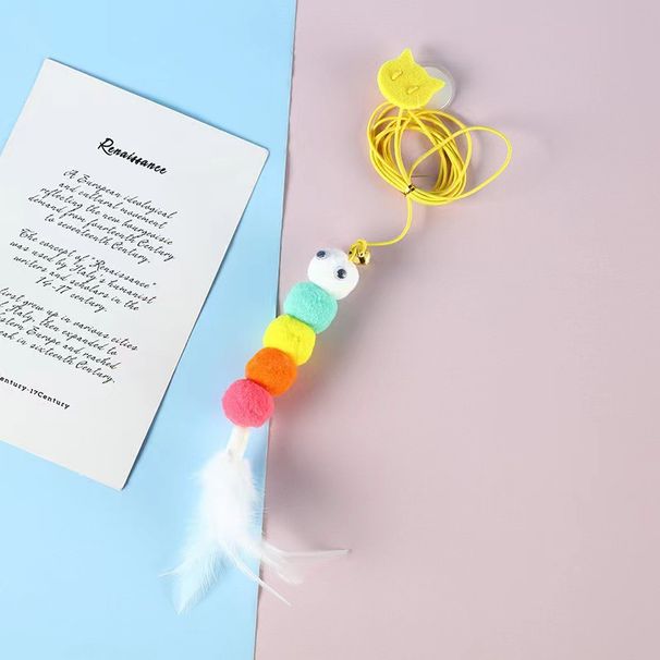 Hanging Teaser Wand Caterpillar Feather Interactive Toy Adult And Kitten Self-Entertainment Cat Pet Supplies For Kittens_voghion.com