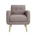 Mid-Century Modern Fabric Accent Armchair Single Sofa With Rubber Wood Legs For Living Room_voghion.com