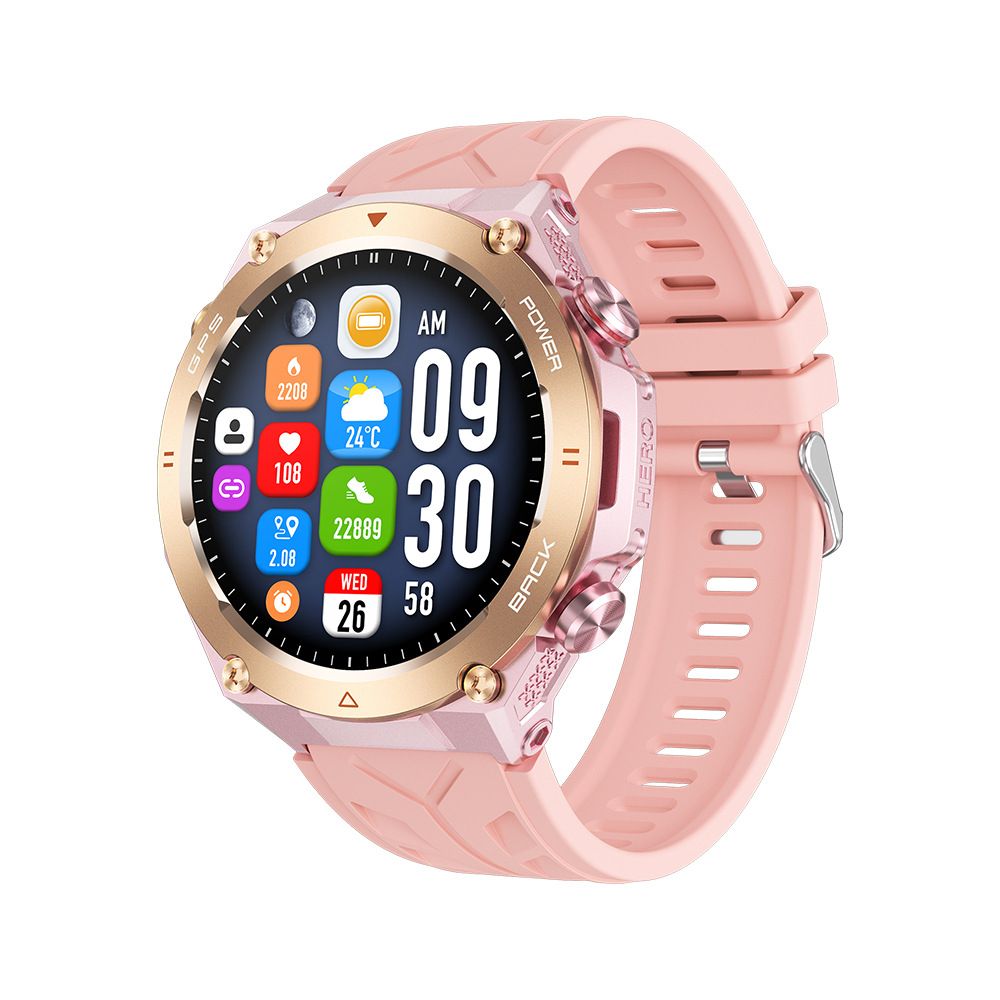 El nuevo reloj inteligente deportivo para exteriores KC82 de M Juniu cuenta con comunicación Bluetooth, GPS, presión atmosférica y función de brújula._voghion.com